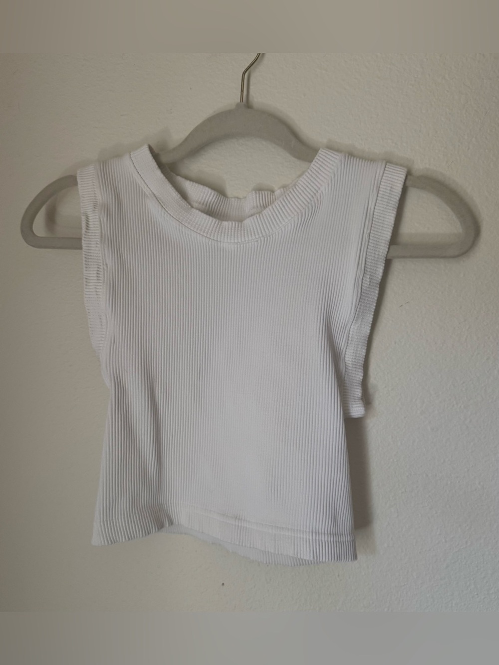 Free People FP Movement White Ribbed Sleeveless Tank Top | Size Medium